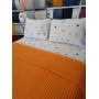 ETEHOMETEX ÇİFT KİŞİLİK %100 PAMUK HAVUZLU PİKE TAKIMI TURUNCU 8696474232074